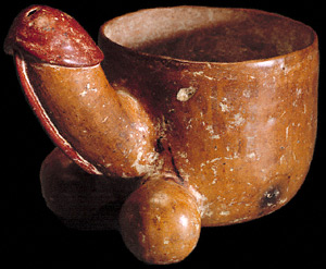 Cup with phallic motiv